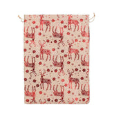 X-mas H.D.Pouch(30*40CM) with festive red reindeer and star pattern, perfect for holiday gifting.